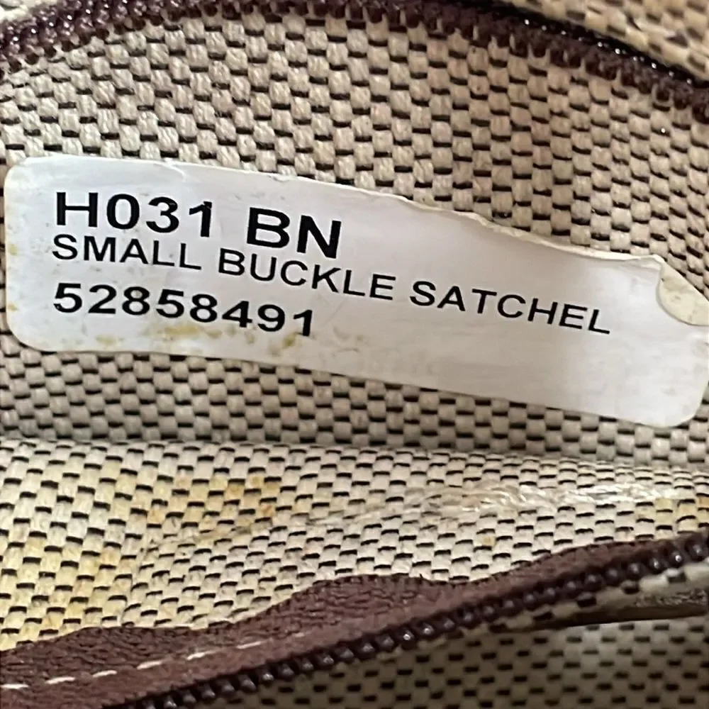 Dooney & Bourke Signature Monogram Canvas Small Buckle Satchel 8.5”x 4”x 12.5”